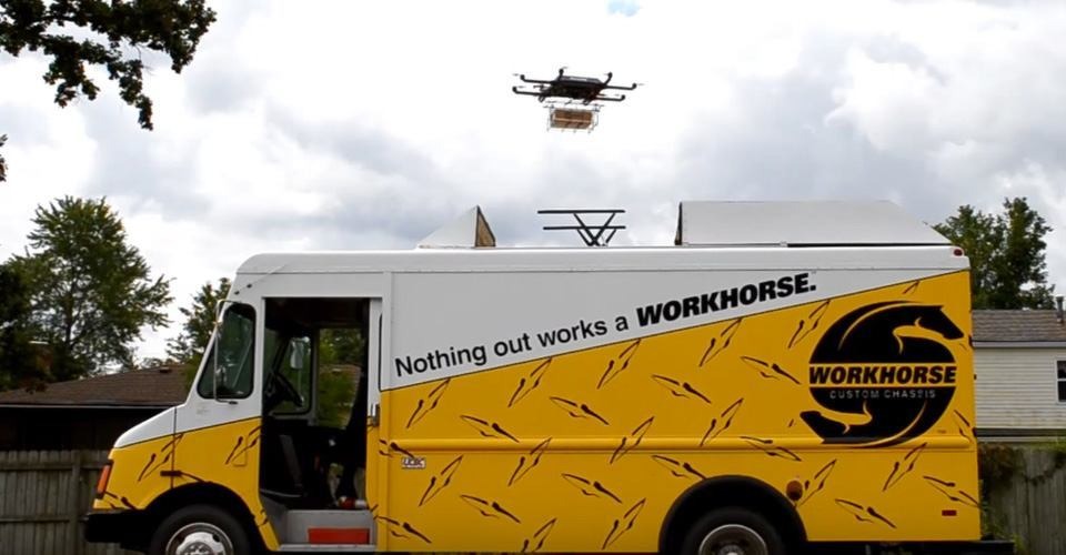 workhorse truck with horsefly delivery drone