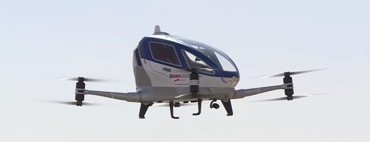 Video van vliegende drone taxi Dubai